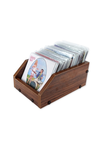 Ahşap 7" Plak Kasası Ceviz
