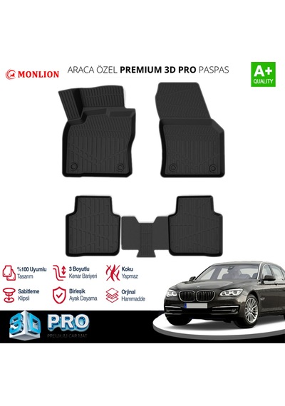 Paspasları, Bmw 7 Serisi F01 2008-2015 3d Lazer Ölçülü Kokusuz Kaymaz Önvearka