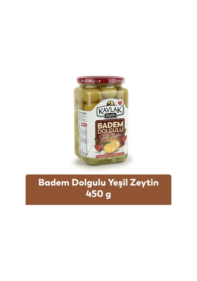 Badem Dolgulu Yeşil Zeytin 450 Gr Cam Kavanoz