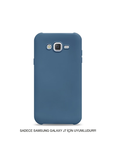 Samsung J7 2015 Uyumlu Kamera Korumalı Darbeye Dayanıklı Renk Atmayan Fab Silikon Kılıf Lacivert