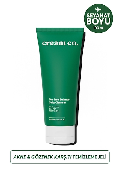 Cream Co. Tea Tree Balance Jelly Akne ve Siyah Nokta Karşıtı Arındırıcı ve Dengeleyici Yüz Temizleme Jeli 100 ML