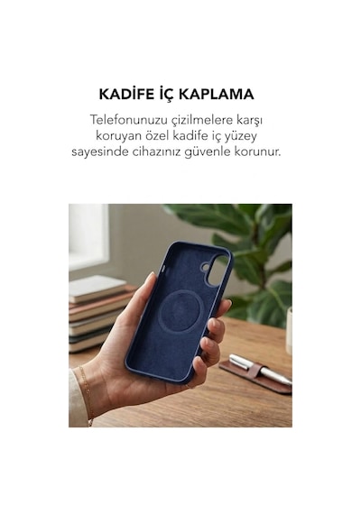Apple İphone 17 Uyumlu Magsafe Lansman Silikon Kılıf Lacivert