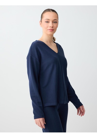 Jimmy Key Jimmy Key Lacivert V Yaka Uzun Kollu Modal Örme Sweatshirt 6sw235555494
