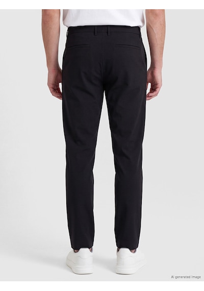 Lcw Vision Siyah Slim Fit Erkek Arkası Lastikli Pileli Pantolon