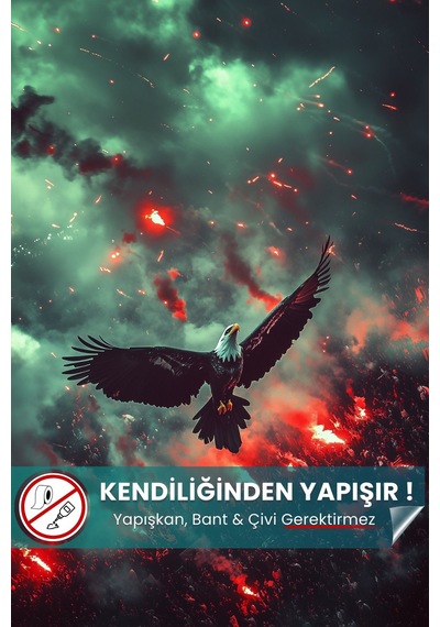 Alevlerin Kartalı, Kartal Posteri, Premium Baskı Poster, Taraftar Posteri, Hediyelik Ürün Önerisi