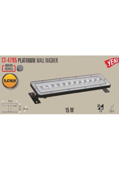 Ct4795a Cata Amber Işık 15w Platinium Wall Washer
