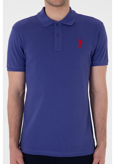 U.S. Polo Assn. Erkek Slim Fit Polo Yaka Saks Basic Tişört 50298041-VR212