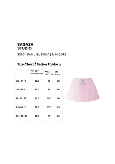 Sagaza Studio Ss6011 Kumaş Mini Şort Pembe