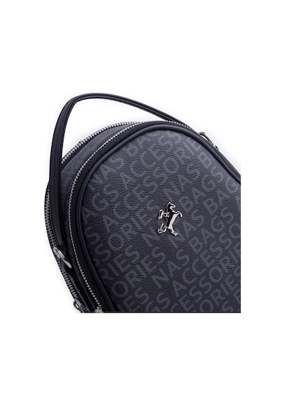 Nas Bag Mini Kadın Sırt ,el Ve Omuz Çantası Dönüştürülebilir Tasarım Siyah Yazılı En:17cm Boy :22cm Çok Renkli