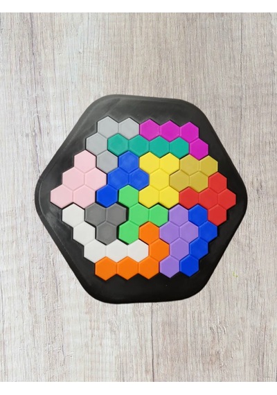 3d Baskı Petek Desenli Altıgen Puzzle - Renkli Zeka Oyunu