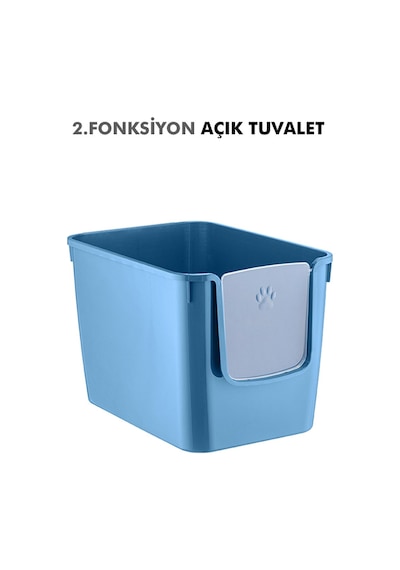 Pribor Hz-500 Xxl 3 Fonksiyonlu Açık / Kapalı Kedi Tuvaleti Ve Taşıma Çantası Mavi 56 X 40 X 43 Cm