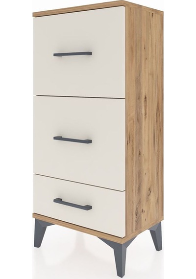 Arges Komodin 3 Çekmeceli 44x30x96 Çam-aytaşı Atlas Çam
