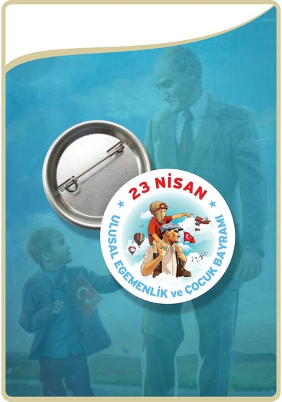 23 Nisan Rozet Seti -04 Toplam 10 Parça Çok Renkli