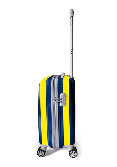 Coral High Sarı Lacivert Çubuklu Kabin Boy Valiz 50cm 16562 Sarı