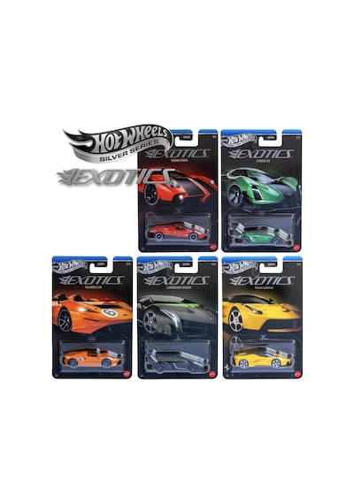 Hot Wheels Silver Series Exotics 5'li Set Ferrari Laferrari Lamborghini Veneno Gdg44 Çok Renkli