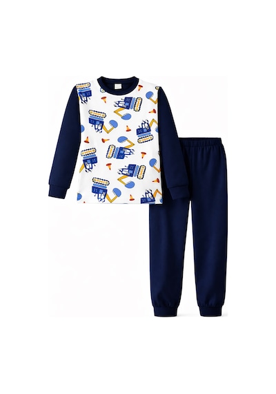 Remsa Erkek Çocuk Pamuklu Desenli Pijama Takımı 6068-18-laci01 Lacivert01