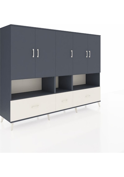 Hyperion Dolap 12 Raflı 3 Çekmeceli 5 Kapaklı 220x44x163 Antrasit Antrasit-antrasit/aytaşı Hyperion Dolap 12 Raflı 3 Çekmeceli 5 Kapaklı 220x44x163 Antrasit Antrasit-antrasit/aytaşı