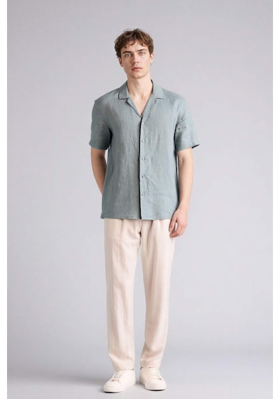 Defacto Relax Fit Kısa Paça Keten Görünümlü Pantolon E4790ax25auer22 Ekru