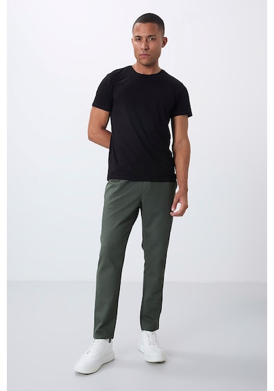 Tommy Life Haki Yüzeyi Dokulu Standart Fit Erkek Eşofman Alt - 82155