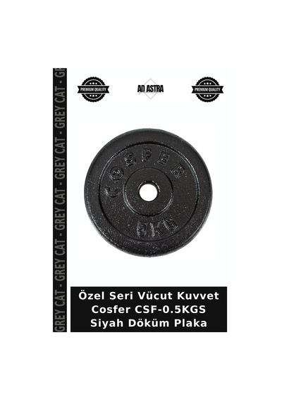 Özel Seri Vücut Kuvvet Cosfer Csf-0.5kgs Siyah Döküm Plaka