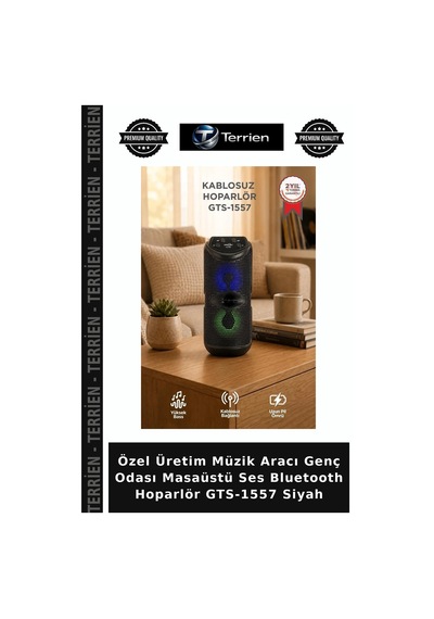 Özel Üretim Müzik Aracı Genç Odası Masaüstü Ses Bluetooth Hoparlör Gts-1557 Siyah