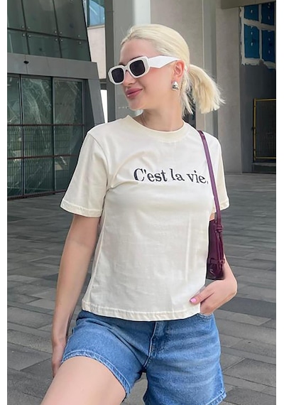 Madmext Siyah Bisiklet Yaka Pamuklu Kısa Kollu Kadın T-shirt Mg2150-siyah Siyah