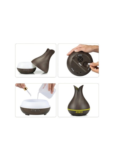 Ultrasonik 500 Ml Hava Nemlendirici Buhar Makinesi Led Işıklı Kumandalı Aroma Difüzörü