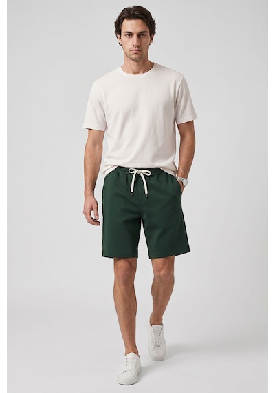 Tommy Life Çam Yeşil Standart Fit Basic Arka Cepli Erkek Şort - 81314