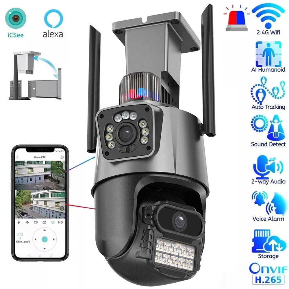 Cns-9825 6mp Çift Lens Dış Mekan Aı İnsan Algılama Pan Tilt Güvenlik Kamerası