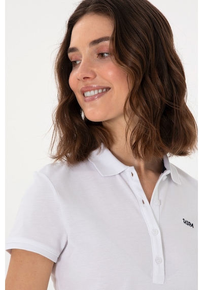 U.S. Polo Assn. Kadın Beyaz Basic Polo Yaka Tişört 50305764-VR013 U.S. Polo Assn. Kadın Beyaz Basic Polo Yaka Tişört 50305764-VR013