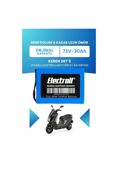 Keren Srt 5 Batarya Standart Kapasite Lifepo4 72v 30ah Elektrikli Motosiklet Bataryası