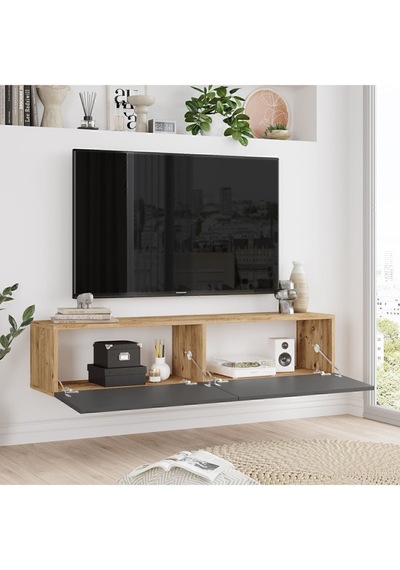 Aven Tv Ünitesi Tv Sehpası Kapaklı 140cm Çam-antrasit Ave10-aa Atlantik Çam - Antrasit Aven Tv Ünitesi Tv Sehpası Kapaklı 140cm Çam-antrasit Ave10-aa Atlantik Çam - Antrasit