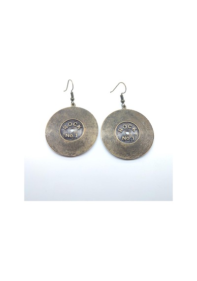 Tedz Collection Bakır Lp Pin Küpe Çok Renkli