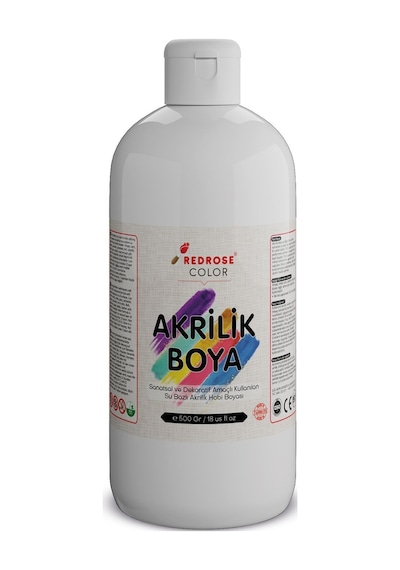 Red Rose Beyaz Akrilik Boya 500  G