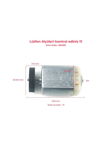 Kapı Kilit 12v Dc Motor Dişli Vw Golf Mk5 Seat Skoda İçin