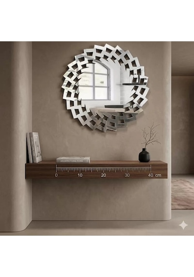 Durukar 40x40 Cm Kırılmaz Pleksi Dekoratif Duvar Aynası - Modern Geometrik Tasarım 1. Sınıf Ayna Çok Renkli