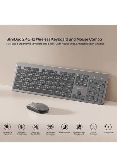 Unıtek Slımduo 2.4ghz Klavye Setı T054agy01-us Optik