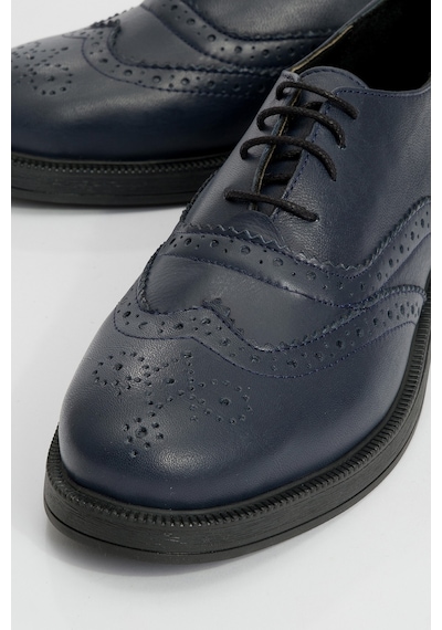 Luvishoes Avra Laci Cilt Hakiki Deri Kadın Oxford Ayakkabı Lacivert