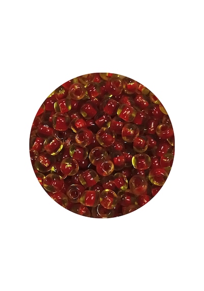 Dökme Cam Kum Boncuk 8/0 3 Mm - 60 Gram - Şeffaf Sarı Kırmızı - Bnc216