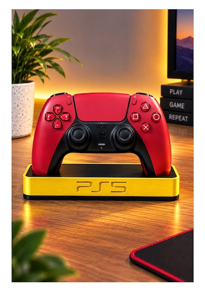 Veriqo 3d Ps5 Dualsense Uyumlu Oyun Kolu Standı Gamepad Tutucu Masaüstü Controller Standı Sarı