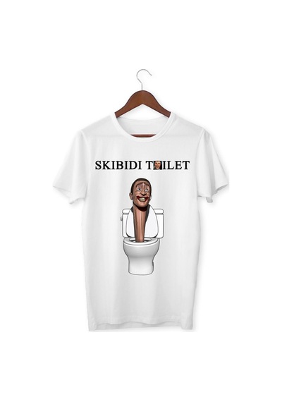 Alpşan Ticaret Skibidi Toilet Baskılı Unisex Çocuk Tişört Beyaz