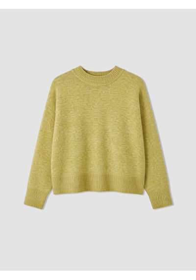 Lcwaıkıkı Classic Yeşil Bisiklet Yaka Oversize Kadın Triko Kazak