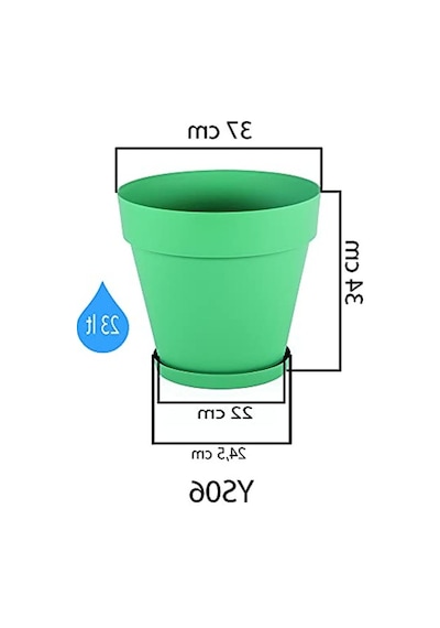 Dekoratif Yalı Saksı, Drenaj Aparatı İle 37 Cm Yeşil Renk