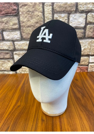 Hamze La Los Angeles Nakışlı Unisex Baseball Cap Şapka Siyah - Beyaz