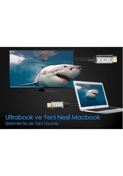 Inca Itch-02Tx Type-C To Hdmı 4K Altın Uçlu Kablo 2 Mt