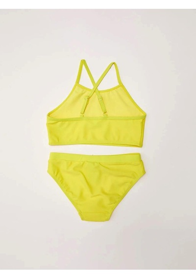 Deep Beach Baskılı Kız Çocuk Bikini Takım Sarı