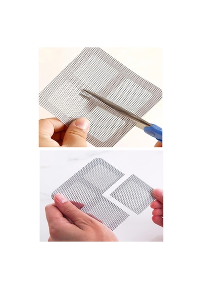 15 Adet Yapışkanlı Kesilebilir Sineklik Tamir Bandı 10x10 Cm Kapı Pencere Mh-137086953y