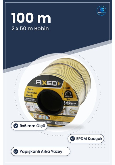 Kapı Pencere Bantı D Profil Fitil 9x6mm Kahverengi 100m 2x50m Epd 100 M