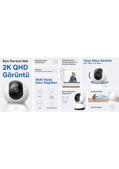 Tapo C220 Qhd 2k Yapay Zeka Destekli Ip Kamera 2 Adet Çok Renkli