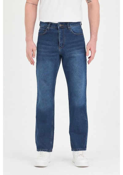 Polo State Erkek Baggy Fit Kot Pantolon Mavi Mavi